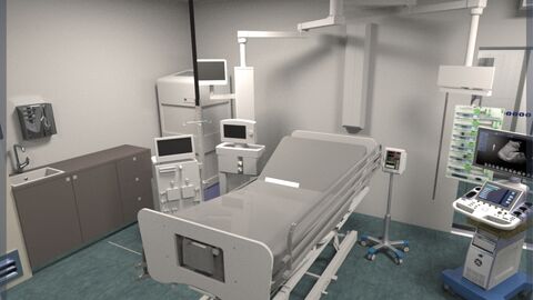 Plan of a mobile intensive care room