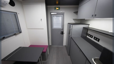 Kitchenette and snack area for the well-being of donors