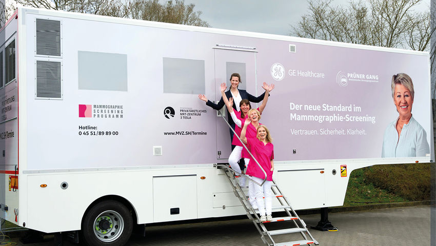 Medical team ensuring early detection of breast cancer for all women