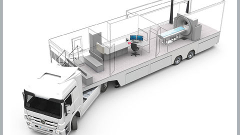 Medical imaging truck with scanner
