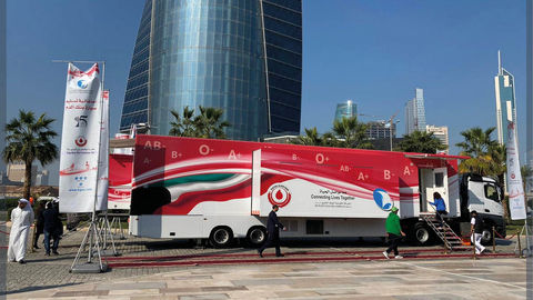 Largest mobile blood collection unit in the Middle East