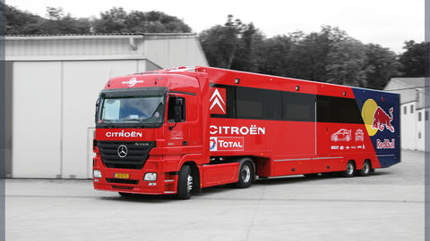 Citroen motorhome moving to the competition site
