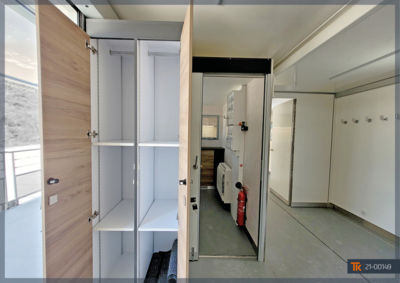 Custom-designed mobile unit with matching furniture