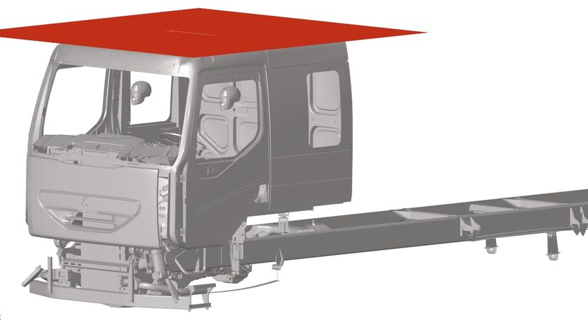 Modélisation pour l'homologation des rallongements de cabine réalisées par Brevet Carrosserie